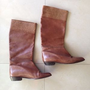 Vintage Italian Leather Mid-Calf Cowboy Boots